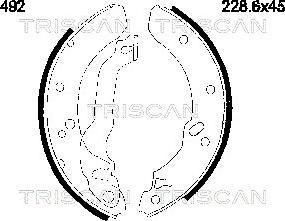 Triscan 8100 16492 - Комплект гальм, барабанний механізм autozip.com.ua