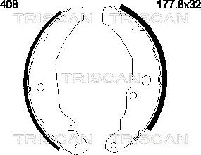 Triscan 8100 16408 - Комплект гальм, барабанний механізм autozip.com.ua