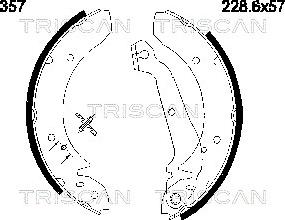 Triscan 8100 16357 - Комплект гальм, барабанний механізм autozip.com.ua