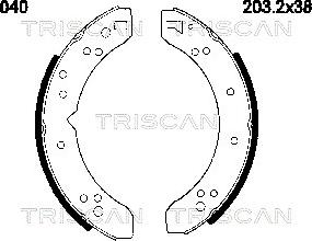 Triscan 8100 10040 - Комплект гальм, ручник, парковка autozip.com.ua