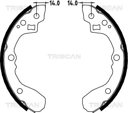 Triscan 8100 18002 - Комплект гальм, барабанний механізм autozip.com.ua