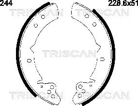 Triscan 8100 13525 - Комплект гальм, барабанний механізм autozip.com.ua