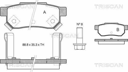 Triscan 8110 40925 - Гальмівні колодки, дискові гальма autozip.com.ua