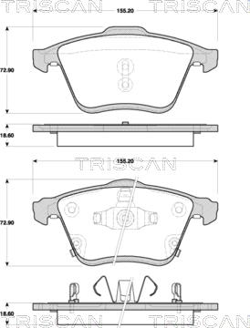 Triscan 8110 50027 - Гальмівні колодки, дискові гальма autozip.com.ua