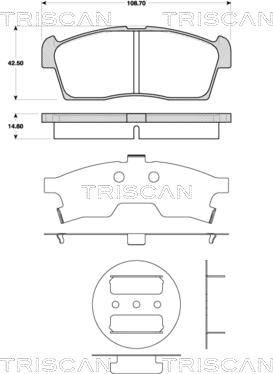 Triscan 8110 69015 - Гальмівні колодки, дискові гальма autozip.com.ua