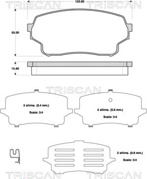 Triscan 8110 69016 - Гальмівні колодки, дискові гальма autozip.com.ua