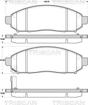 Triscan 8110 14046 - Гальмівні колодки, дискові гальма autozip.com.ua