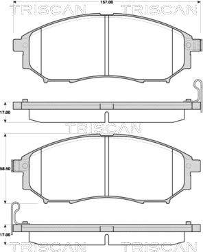 Triscan 8110 14047 - Гальмівні колодки, дискові гальма autozip.com.ua