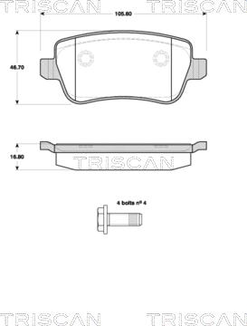 Triscan 8110 15043 - Гальмівні колодки, дискові гальма autozip.com.ua