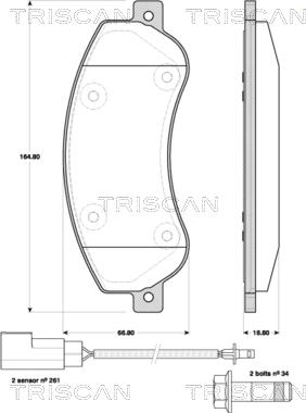 Triscan 8110 16019 - Гальмівні колодки, дискові гальма autozip.com.ua