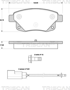 Triscan 8110 16018 - Гальмівні колодки, дискові гальма autozip.com.ua