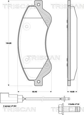 Triscan 8110 16017 - Гальмівні колодки, дискові гальма autozip.com.ua