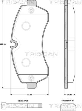 Triscan 8110 10560 - Гальмівні колодки, дискові гальма autozip.com.ua