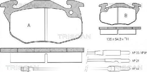 Triscan 8110 10044 - Гальмівні колодки, дискові гальма autozip.com.ua