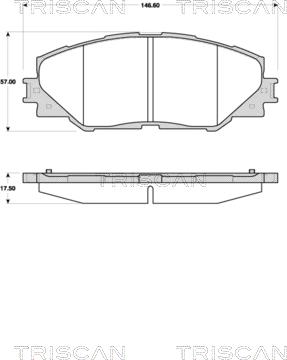 Triscan 8110 13068 - Гальмівні колодки, дискові гальма autozip.com.ua