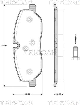 Triscan 8110 17025 - Гальмівні колодки, дискові гальма autozip.com.ua