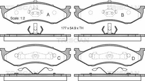 Triscan 8110 80525 - Гальмівні колодки, дискові гальма autozip.com.ua