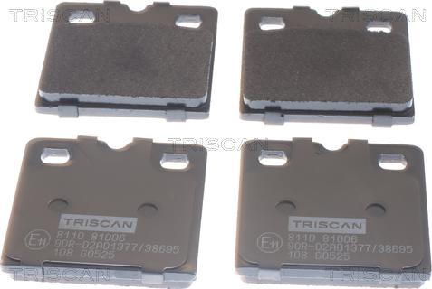 Triscan 8110 81006 - Гальмівні колодки, стояночні дискові гальма autozip.com.ua