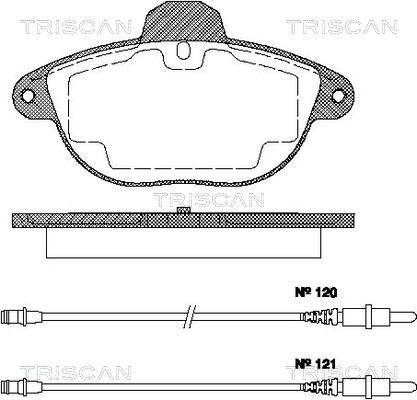 Triscan 8110 38003 - Гальмівні колодки, дискові гальма autozip.com.ua