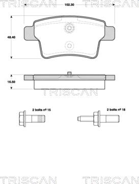 Triscan 8110 38007 - Гальмівні колодки, дискові гальма autozip.com.ua