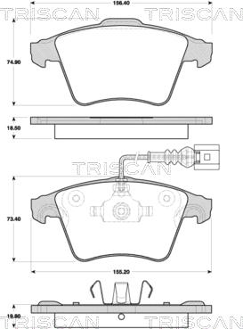 Triscan 8110 29059 - Гальмівні колодки, дискові гальма autozip.com.ua