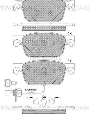 Triscan 8110 29186 - Гальмівні колодки, дискові гальма autozip.com.ua