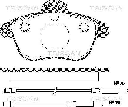 Triscan 8110 28968 - Гальмівні колодки, дискові гальма autozip.com.ua