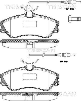 Triscan 8110 28008 - Гальмівні колодки, дискові гальма autozip.com.ua