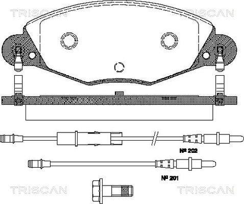 Triscan 8110 28018 - Гальмівні колодки, дискові гальма autozip.com.ua