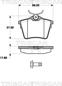 Triscan 8110 28036 - Гальмівні колодки, дискові гальма autozip.com.ua