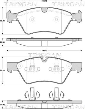 Triscan 8110 23051 - Гальмівні колодки, дискові гальма autozip.com.ua