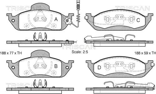 Triscan 8110 23028 - Гальмівні колодки, дискові гальма autozip.com.ua