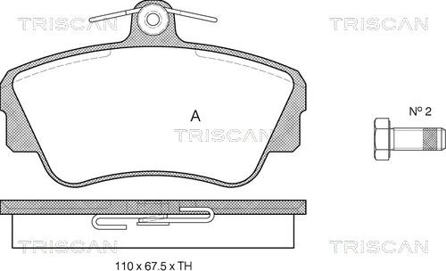 Triscan 8110 27944 - Гальмівні колодки, дискові гальма autozip.com.ua