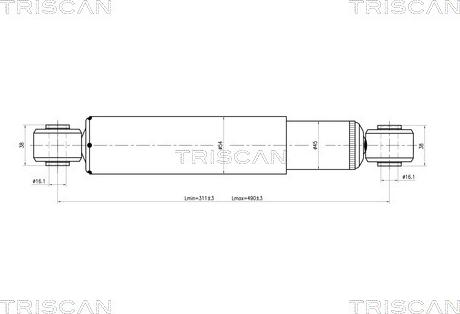 Triscan 8705 10205 - Амортизатор autozip.com.ua