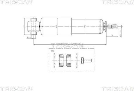 Triscan 8705 29206 - Амортизатор autozip.com.ua