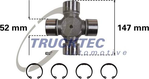 TRUCKTEC 05.34.002 - Шарнір, поздовжній вал autozip.com.ua