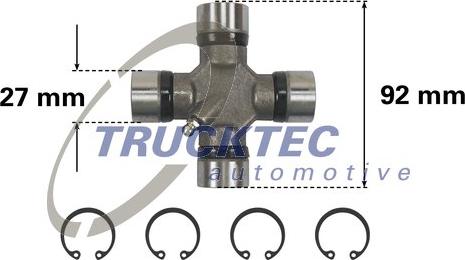 TRUCKTEC 02.34.043 - Шарнір, поздовжній вал autozip.com.ua