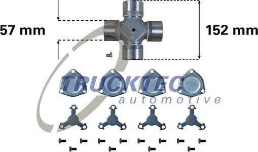 Trucktec Automotive 03.34.001 - Шарнір, поздовжній вал autozip.com.ua