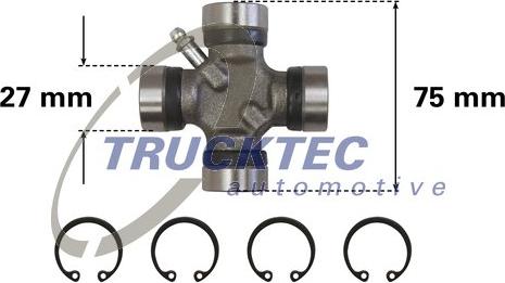Trucktec Automotive 02.34.041 - Шарнір, поздовжній вал autozip.com.ua
