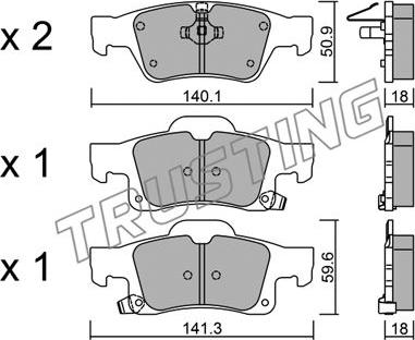 Trusting 943.0 - Гальмівні колодки, дискові гальма autozip.com.ua