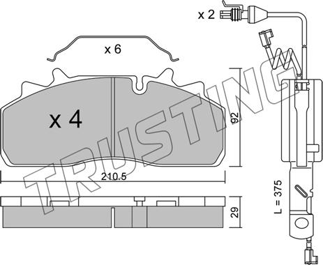 Trusting 947.0W - Гальмівні колодки, дискові гальма autozip.com.ua