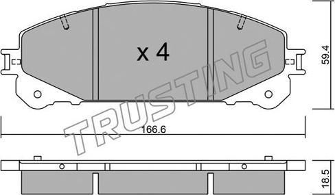 Trusting 954.1 - Гальмівні колодки, дискові гальма autozip.com.ua