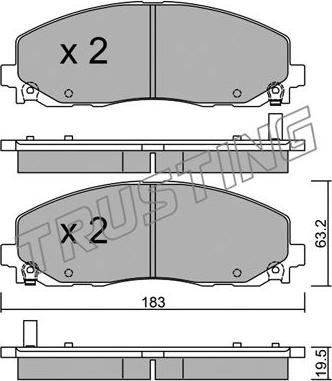 Trusting 962.0 - Гальмівні колодки, дискові гальма autozip.com.ua