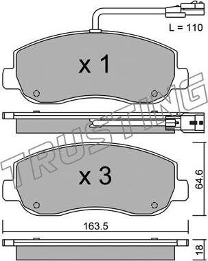 Trusting 915.0 - Гальмівні колодки, дискові гальма autozip.com.ua