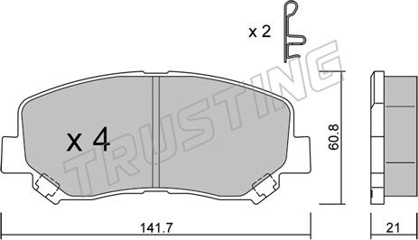 Trusting 985.1 - Гальмівні колодки, дискові гальма autozip.com.ua