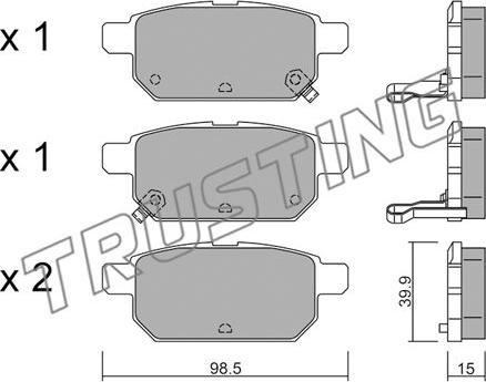 Trusting 933.0 - Гальмівні колодки, дискові гальма autozip.com.ua