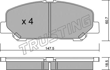 Trusting 922.0 - Гальмівні колодки, дискові гальма autozip.com.ua