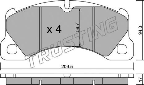 Trusting 973.3 - Гальмівні колодки, дискові гальма autozip.com.ua