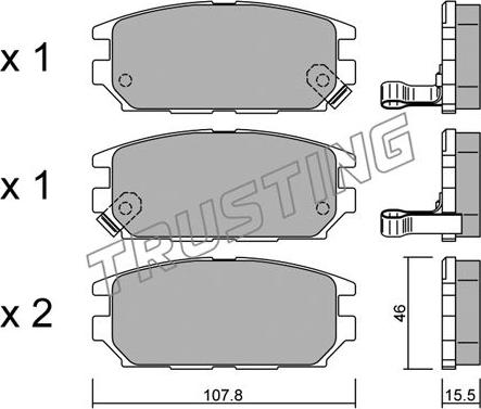 Trusting 499.0 - Гальмівні колодки, дискові гальма autozip.com.ua