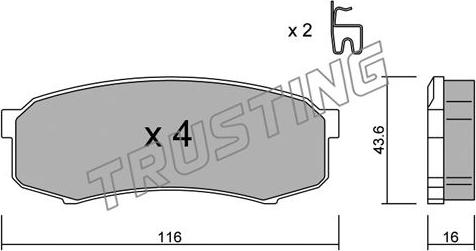 Trusting 447.0 - Гальмівні колодки, дискові гальма autozip.com.ua